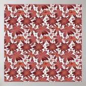Rust Red Floral Seamless Pattern   ポスター (正面)