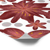 Rust Red Floral Seamless Pattern   ポスター (角)