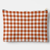 Rust Red Plaid Gingham Personalized アクセサリーポーチ (裏面)