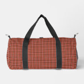 Rust Red Plaid Retro Color ダッフルバッグ (正面)