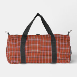 Rust Red Plaid Retro Color ダッフルバッグ