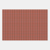 Rust Red Plaid Retro Color ラッピングペーパーシート (正面2)