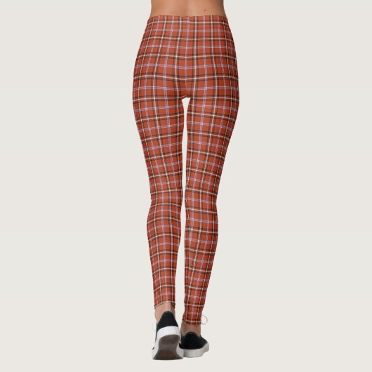 Rust Red Plaid Retro Color レギンス (裏面)