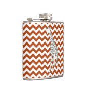 Rust Red Safari Chevron ポップ・アートの with Art Giraffe フラスク (右)