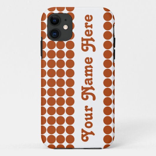 Rust Red Safari Dot with 名前 Case-Mate iPhoneケース (裏面)
