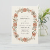 Rust Resplendent Botanical Wedding 招待状 (スタンド正面)