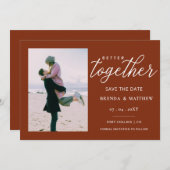 Rust Script Better Togetherミニマルシンプル写真 セーブザデート (正面/裏面)