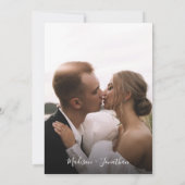 Rust TerracottaモダンシンプルScript結婚's 招待状 (裏面)