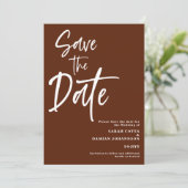 Rust Terracotta日付カードを保存 招待状 (スタンド正面)