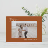 Rust Terracotta結婚の写真サンキューカード サンキューカード (スタンド正面)