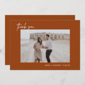 Rust Terracotta結婚の写真サンキューカード サンキューカード (正面/裏面)