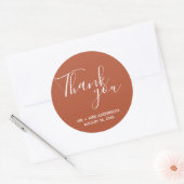 Rust Terracotta Boho 結婚's Thank You ラウンドシール (封筒)