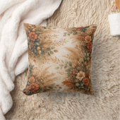 Rust Terracotta Boho Harvest Floral Bouquet クッション (ブランケット)