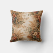 Rust Terracotta Boho Harvest Floral Bouquet クッション (裏面)