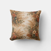 Rust Terracotta Boho Harvest Floral Bouquet クッション (正面)