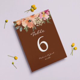 Rust Terracotta Floral テーブルナンバー
