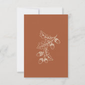 Rust Terracotta Leaf Acorn Fall Minimalist Wedding セーブザデート (裏面)