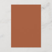 Rust Terracotta Minimalist Frame ウェディング エンクロージャーカード (裏面)