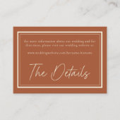 Rust Terracotta Minimalist Frame Wedding エンクロージャーカード (正面)