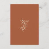 Rust Terracotta Minimalist Leaf Acorn Fall Wedding エンクロージャーカード (裏面)