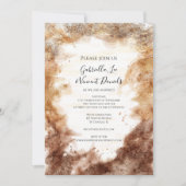 Rust Tones抽象芸術水結婚色 招待状 (正面)