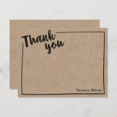 Rustciパーソナライズされた感謝Note, Black Script サンキューカード (正面/裏面)