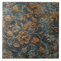 Rusted Metal Antique Floral 