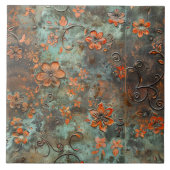 Rusted Metal Antique Floral  タイル (正面)