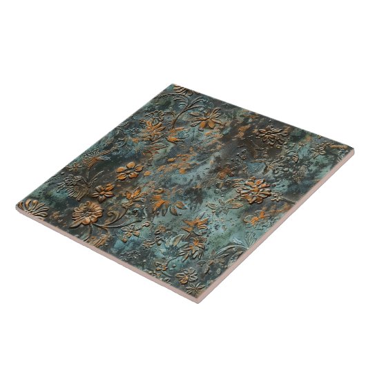 Rusted Metal Antique Floral  タイル (側面)