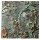 Rusted Metal Antique Floral タイル (正面)