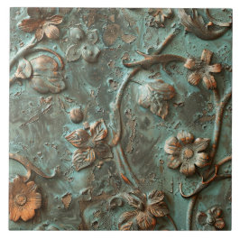 Rusted Metal Antique Floral タイル