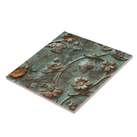 Rusted Metal Antique Floral タイル (側面)