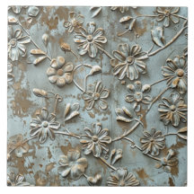 Rusted Metal Antique Floral 