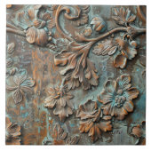 Rusted Metal Antique Floral タイル (正面)