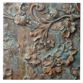 Rusted Metal Antique Floral タイル