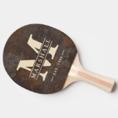 Rusted Metal Sheet Monogram & Name Overlay 卓球ラケット (横)