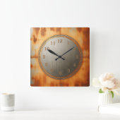 rusted steel スクエア壁時計 (ホーム)