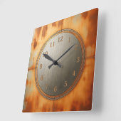 rusted steel スクエア壁時計 (傾斜)