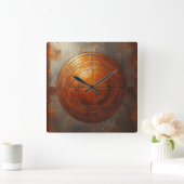 rusted steel circle スクエア壁時計 (ホーム)