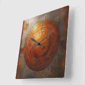 rusted steel circle スクエア壁時計 (傾斜)