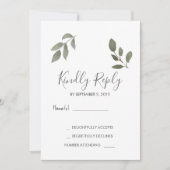 Rustiボエレガントタニカル離れフォトウェディングRSVP 招待状 (正面)