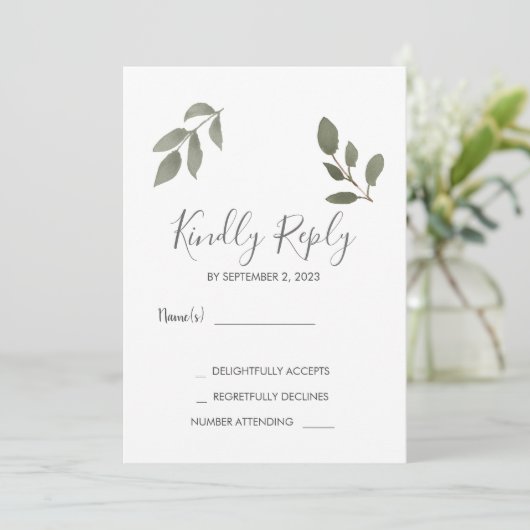 Rustiボエレガントタニカル離れフォトウェディングRSVP 招待状 (スタンド正面)
