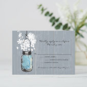 Rusticなハンギングメイソンジャーウェディング 出欠カード (スタンド正面)