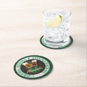  rusticな木の歓声 ビール 悪ふざけ ラウンドペーパーコースター (インサイチュ)