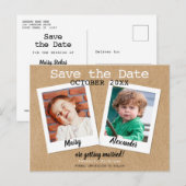 Rusticな結婚式のSave the Dateフォト ポストカード (正面/裏面)