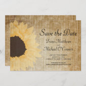 Rusticひまわり Save the Date 招待状 (正面/裏面)