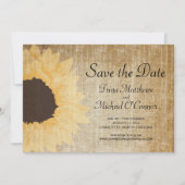 Rusticひまわり Save the Date 招待状 (正面)