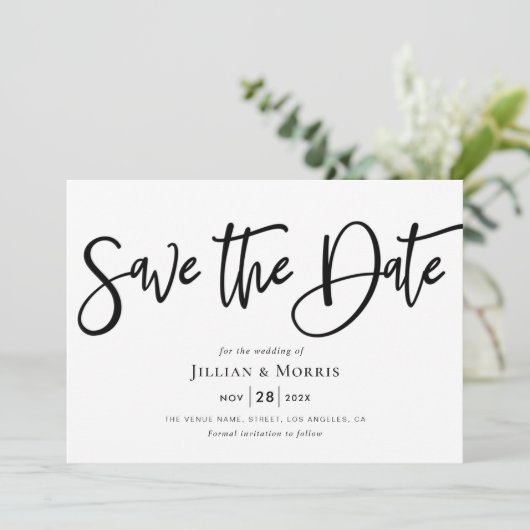 rusticスクリプト日付の招待を保存 招待状 (スタンド正面)