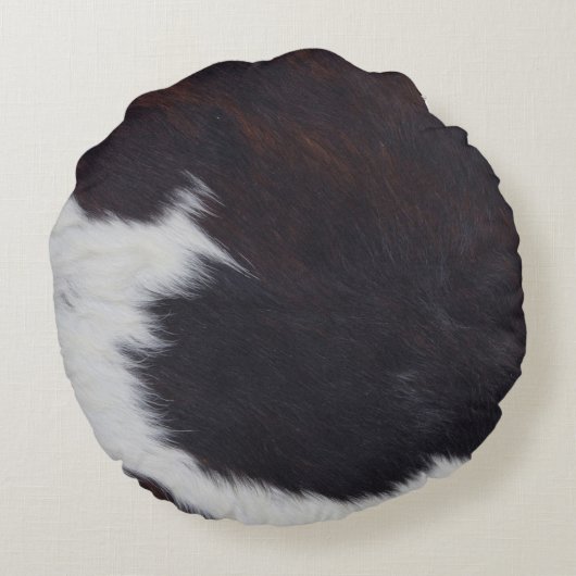 Rustic Сowhide Fur Print ラウンドクッション (裏面)
