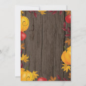  rustic 秋のカボチャ男の子ベイビーシャワー招待状 招待状 (裏面)